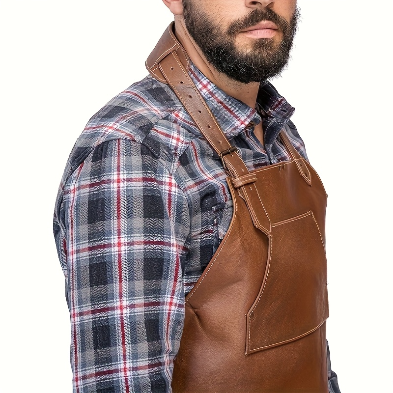 Stylish British-Inspired PU Le - Leatherwork Apron のレビューと価格