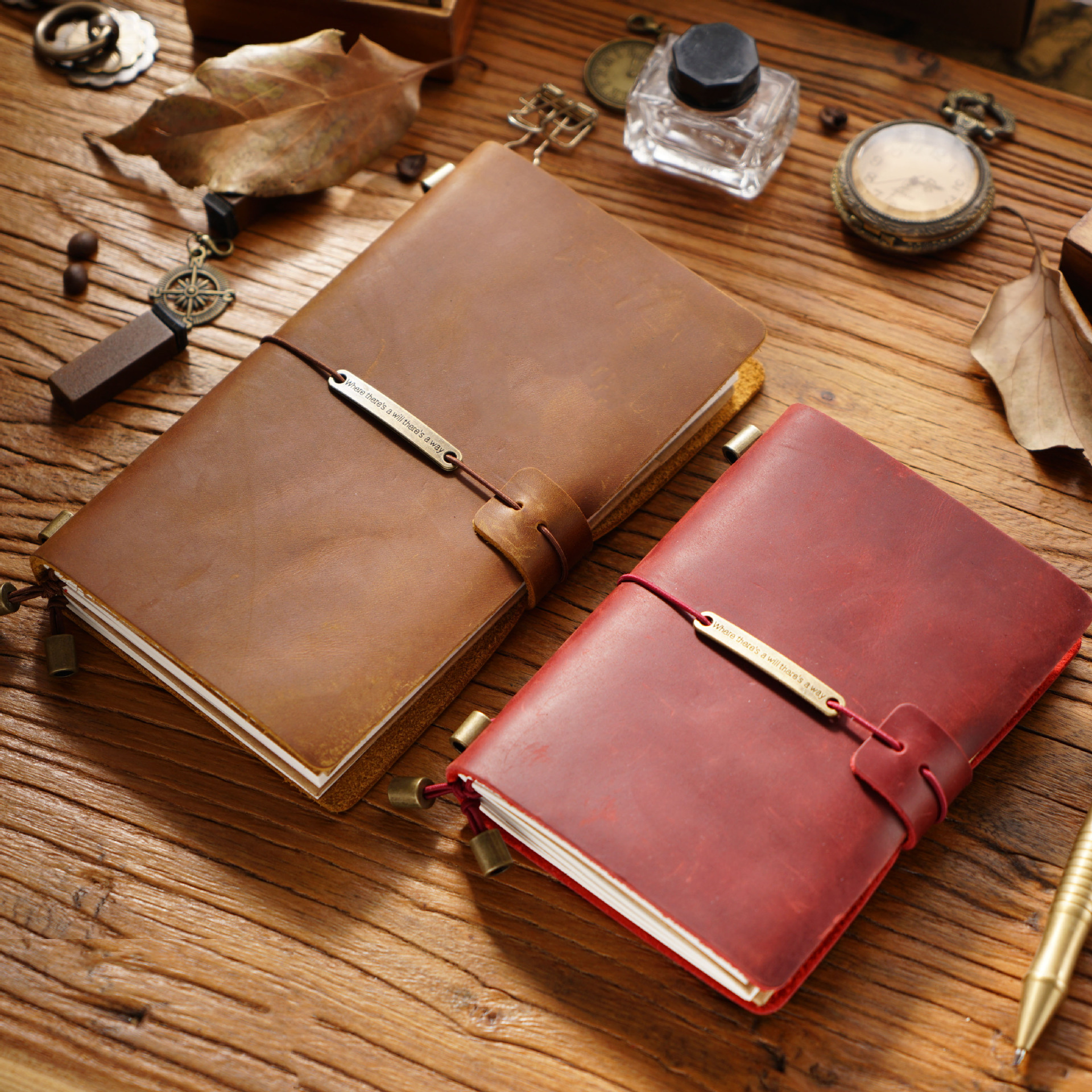 100% TN04 Genuine Leather Trav - Leather Work Notebook のレビューと価格