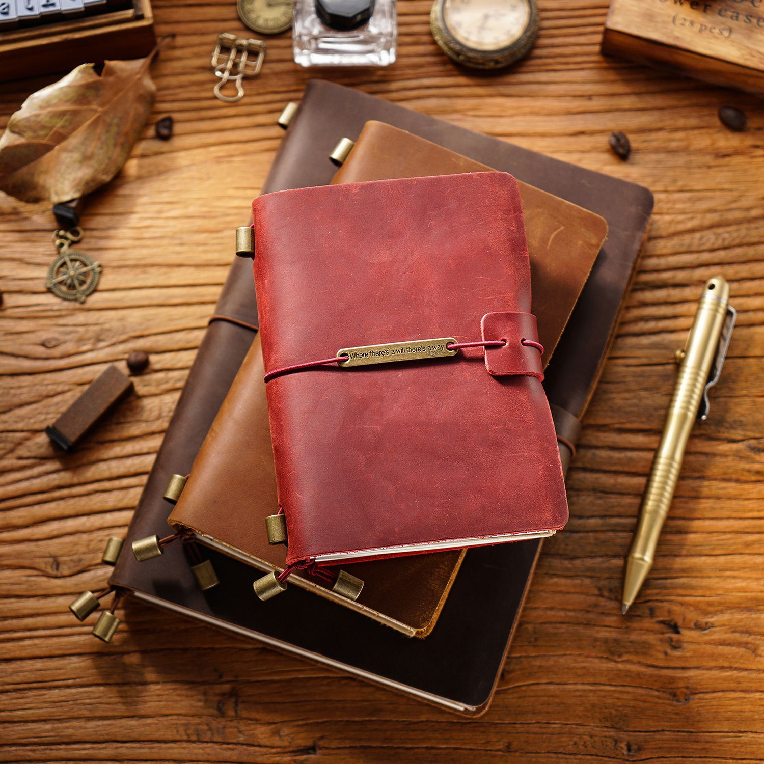 100% TN04 Genuine Leather Trav - Leather Work Notebook のレビューと価格
